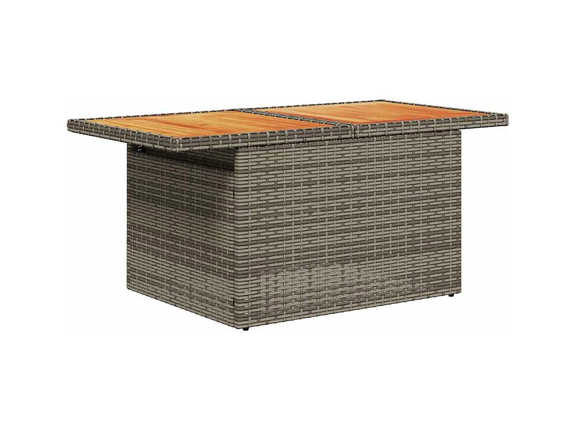 Salon de jardin 8 pcs avec coussins gris résine tressée
