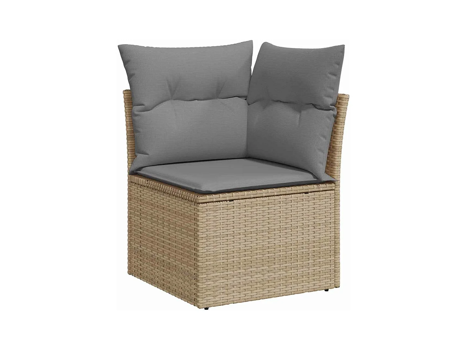 Gartenmöbel-Set mit Kissen 5-tlg. beige gewebtes Harz
