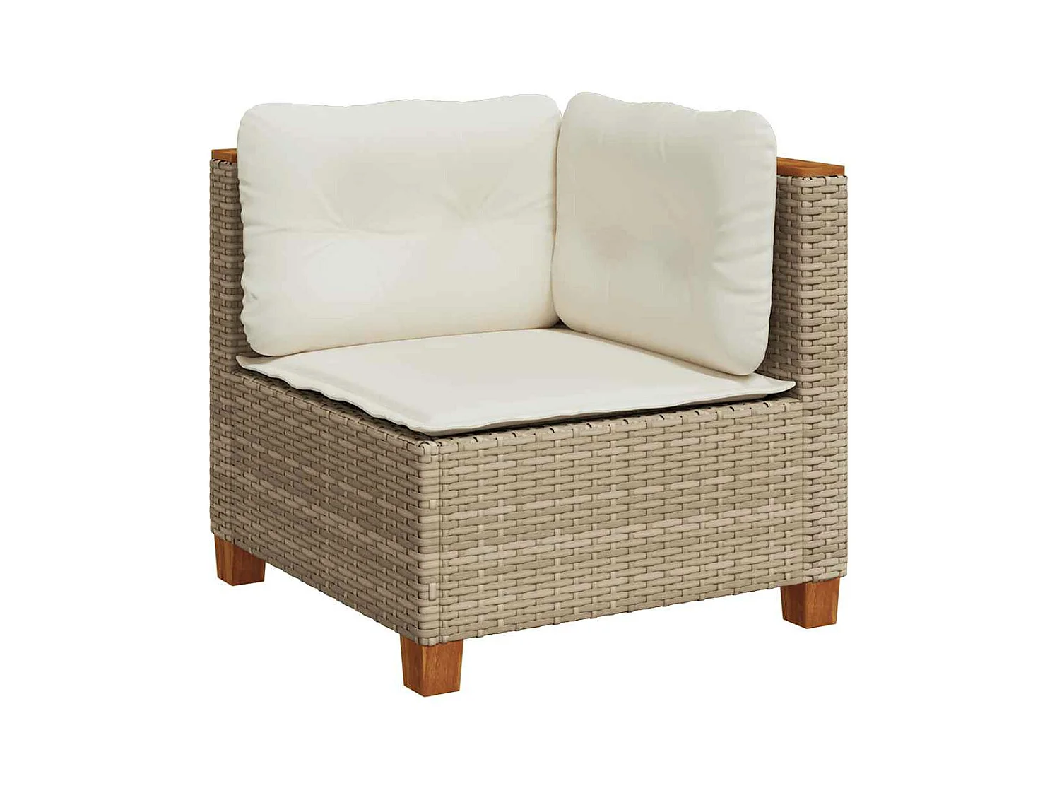 Salon de jardin avec coussins 5 pcs beige résine tressée