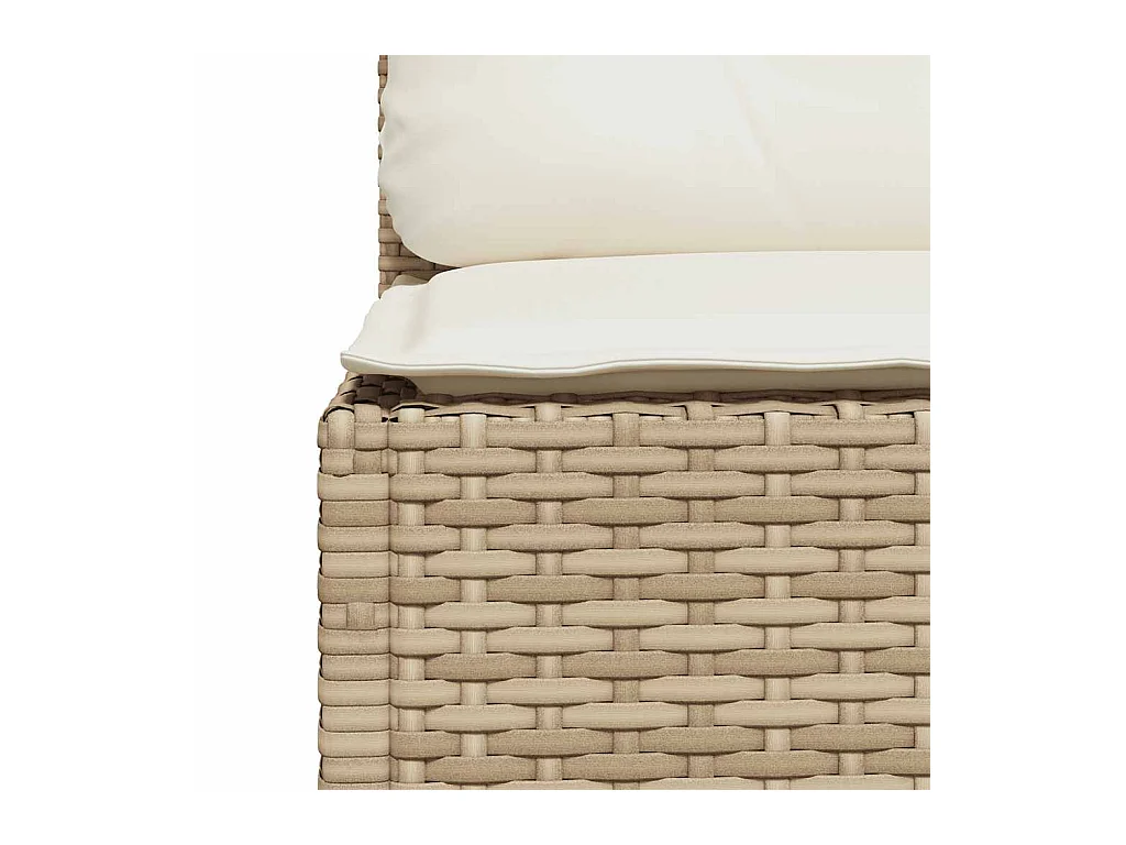 Salon de jardin avec coussins 9 pcs beige résine tressée