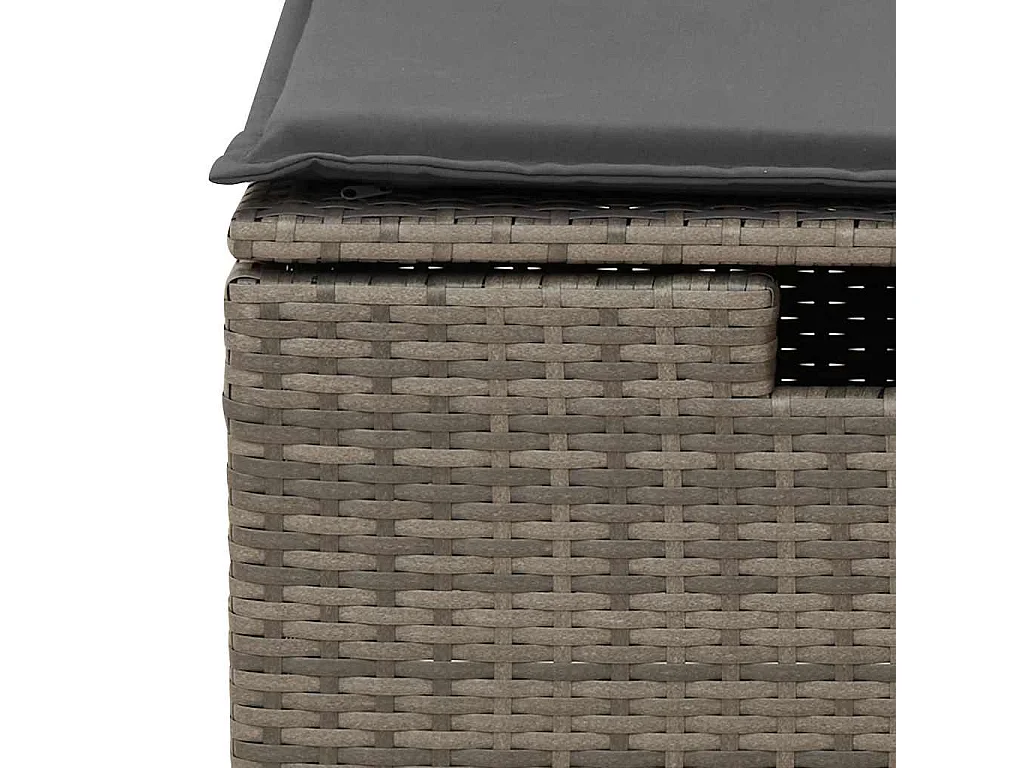 Conjunto de móveis de jardim de 4 peças com almofadas cinza em resina trançada