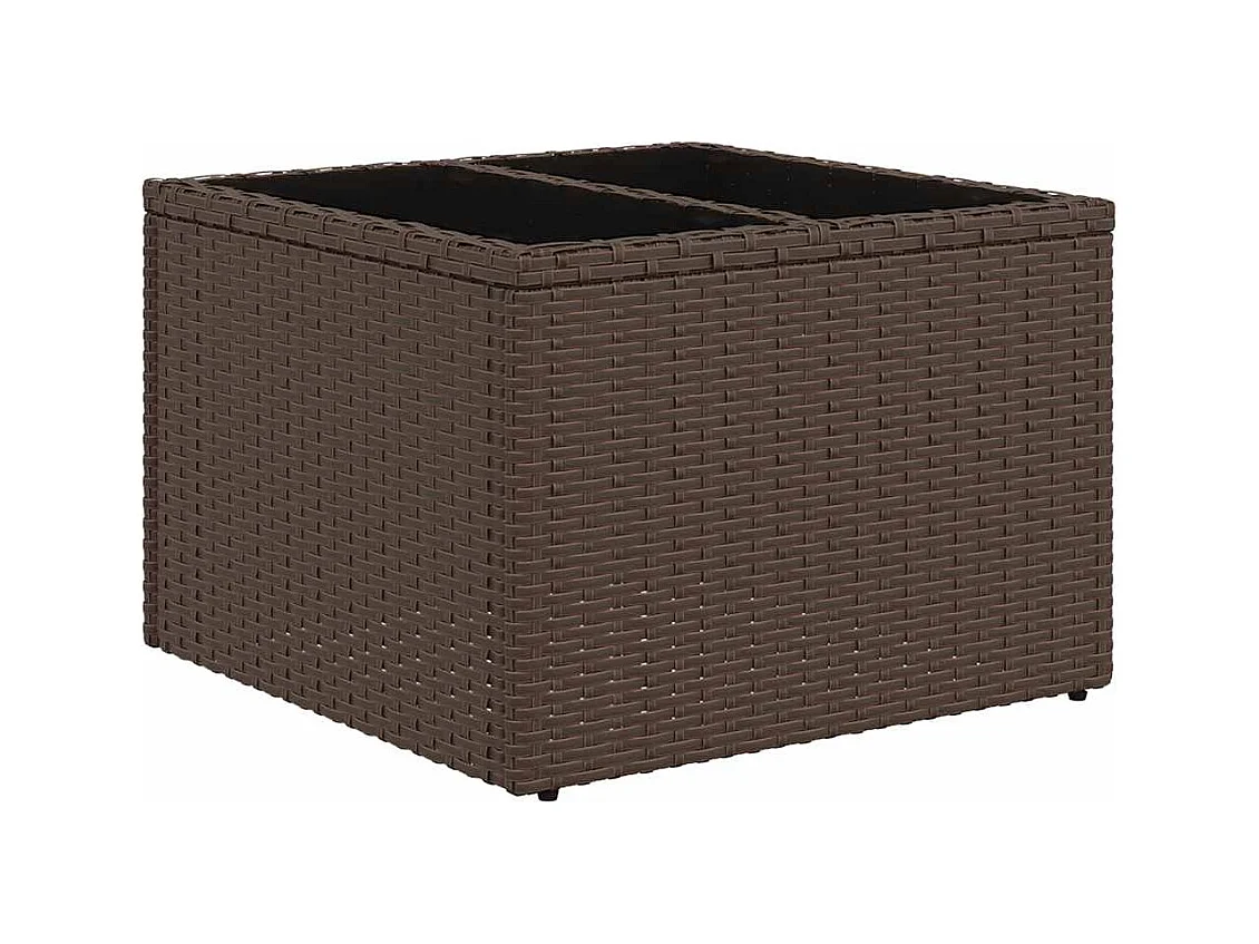 Salon de jardin avec coussins 6 pcs marron résine tressée