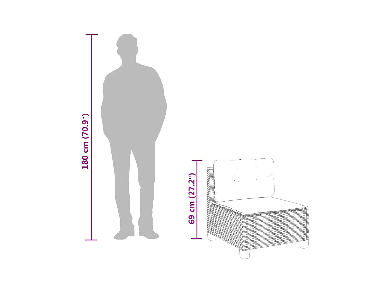 Set mobili da giardino con cuscini 6 pz beige resina intrecciata