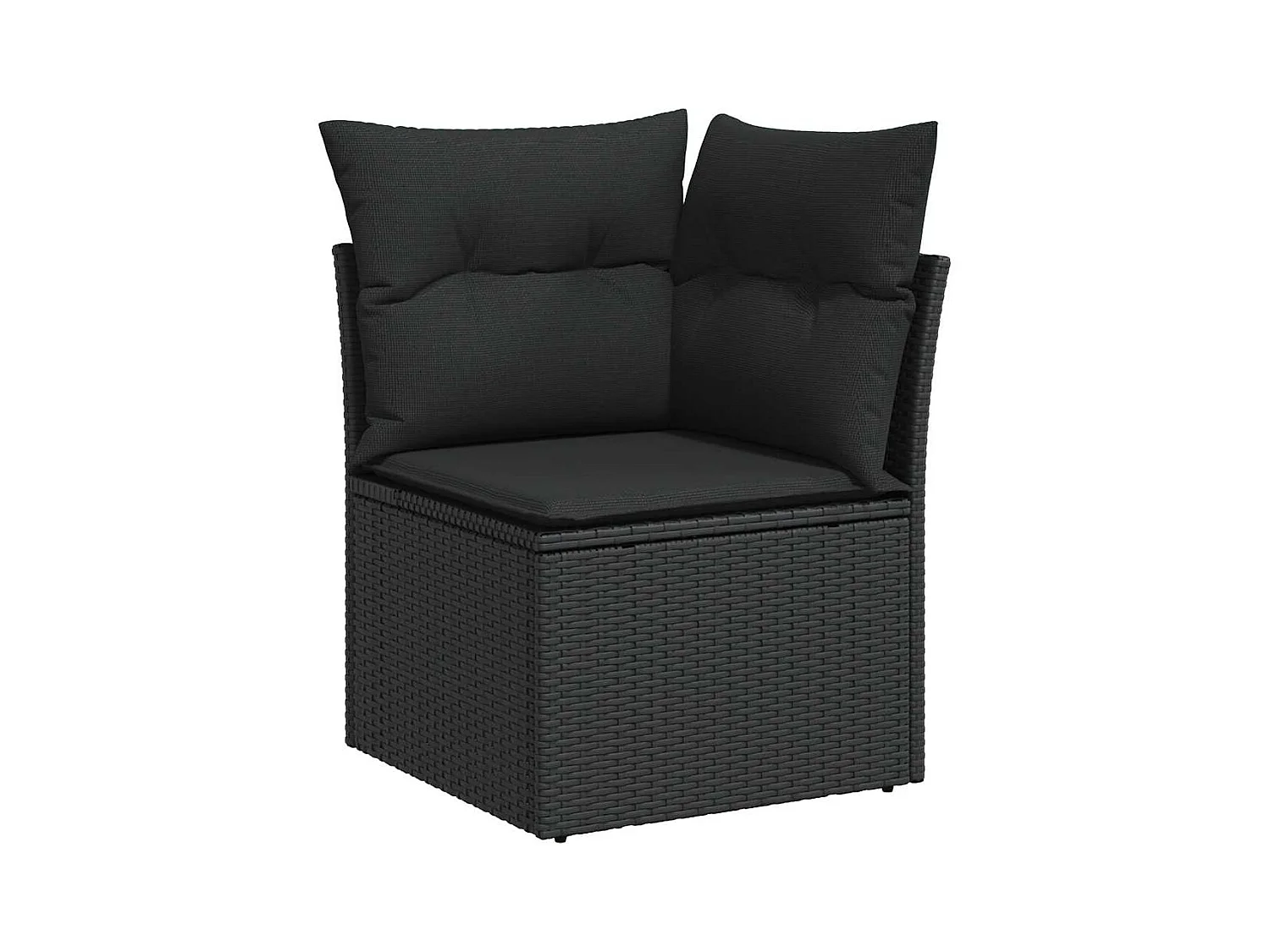 Salon de jardin 8 pcs avec coussins noir résine tressée