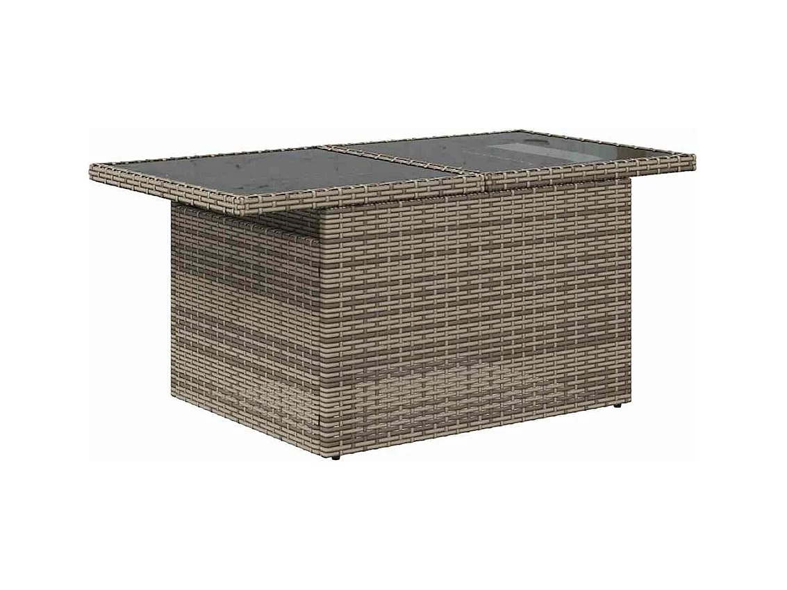 Conjunto de móveis de jardim com almofadas 7 peças resina trançada cinza