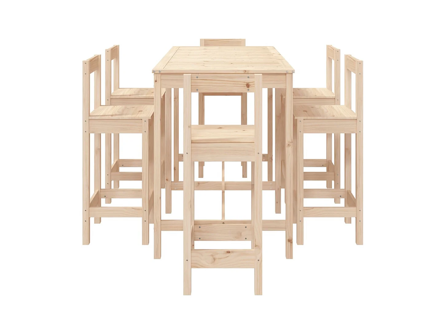 Ensemble de bar de jardin 7 pcs Bois de pin massif