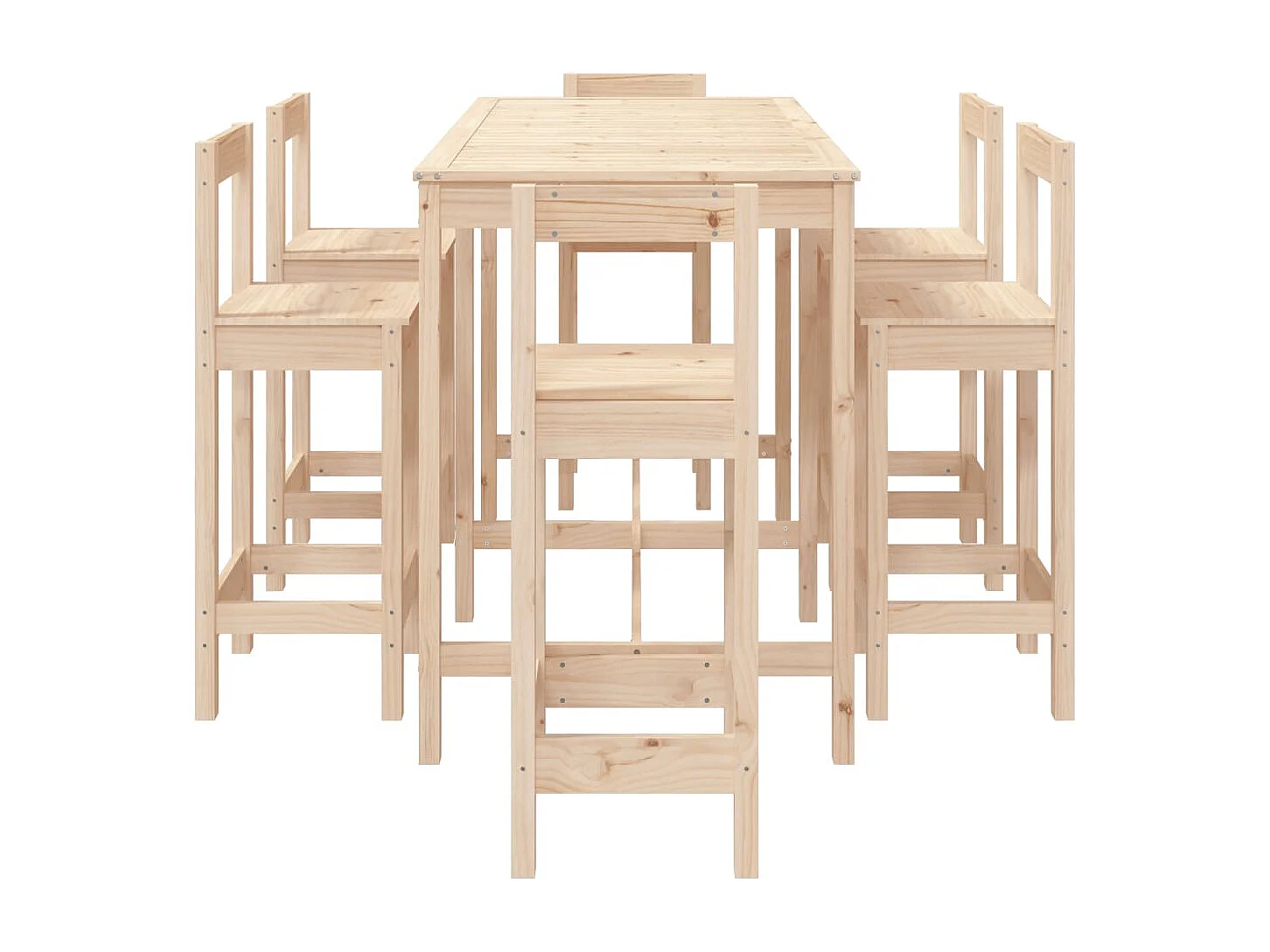 7-teiliges Gartenbar-Set aus massivem Kiefernholz