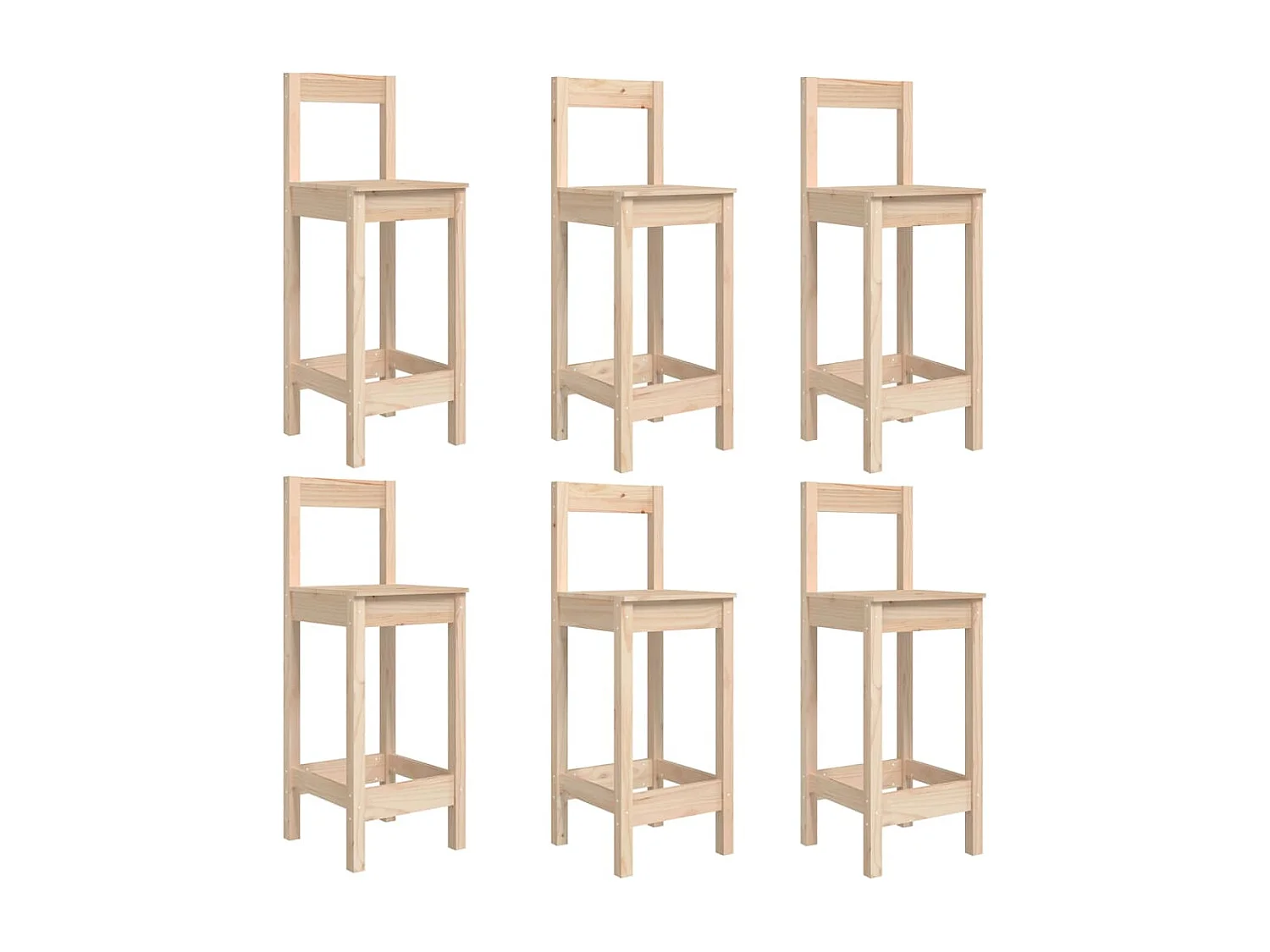 7-teiliges Gartenbar-Set aus massivem Kiefernholz