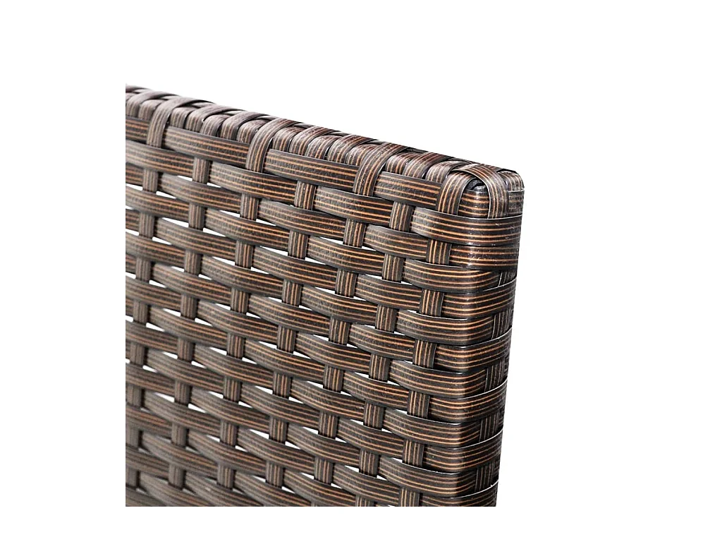 Set di mobili da giardino 3 pezzi con cuscini, resina intrecciata, marrone