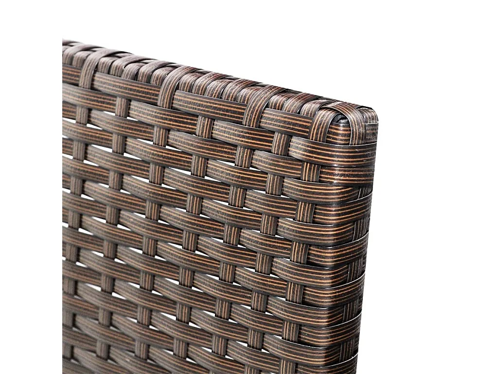 Set di mobili da giardino 3 pezzi con cuscini, resina intrecciata, marrone