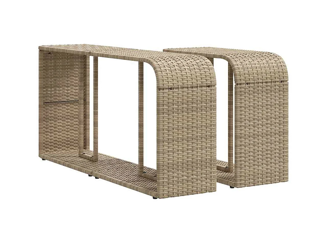 11-teiliges Gartenmöbel-Set mit beigen Kissen aus Kunstharzgeflecht