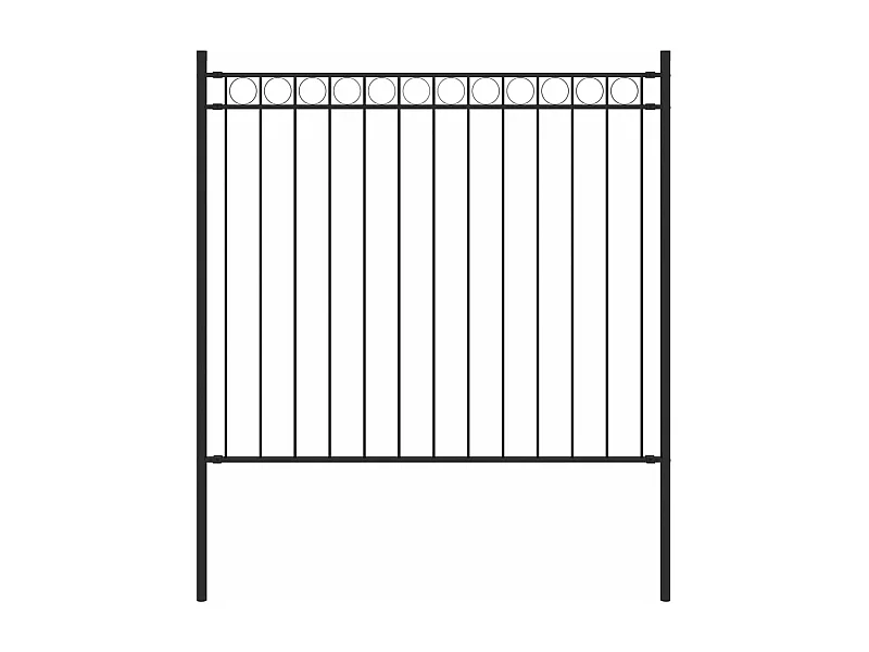 Gartenzaun Stahl 1,7x0,8 m Schwarz