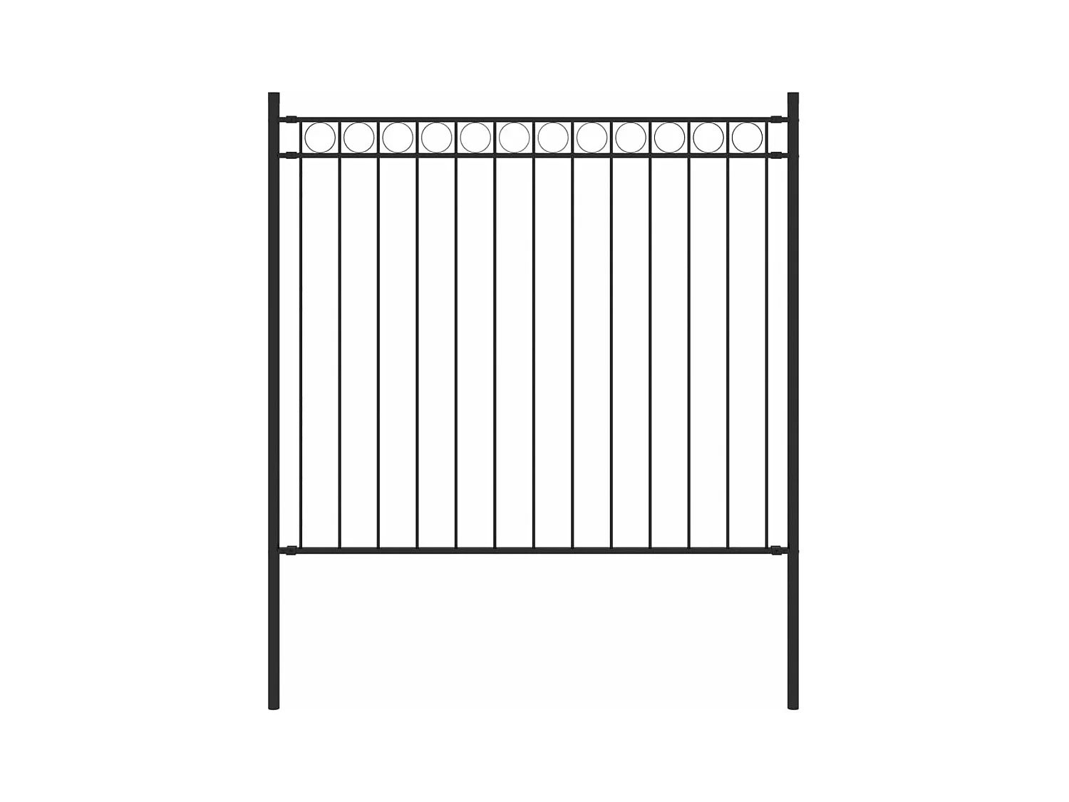 Tuinhek Staal 1,7x0,8 m Zwart