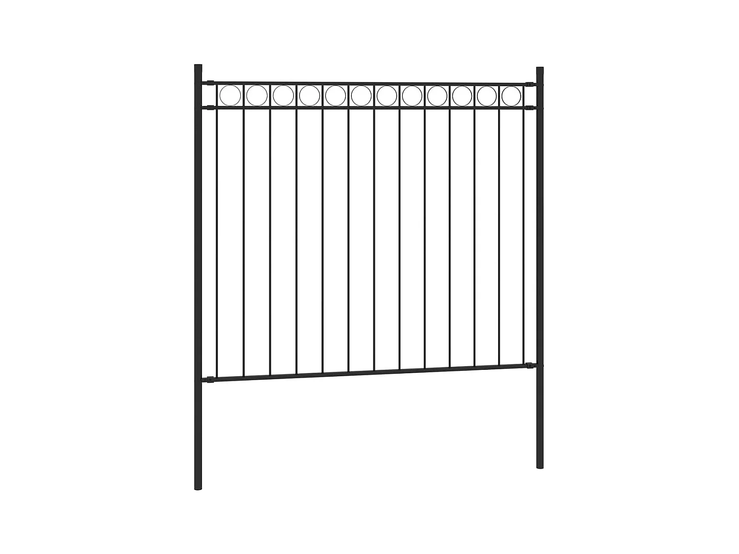 Tuinhek Staal 1,7x0,8 m Zwart