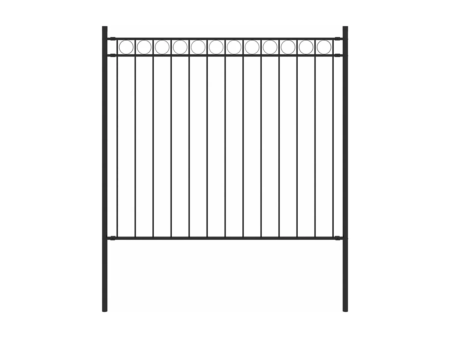 Cl?ture de jardin Acier 1,7x0,8 m Noir