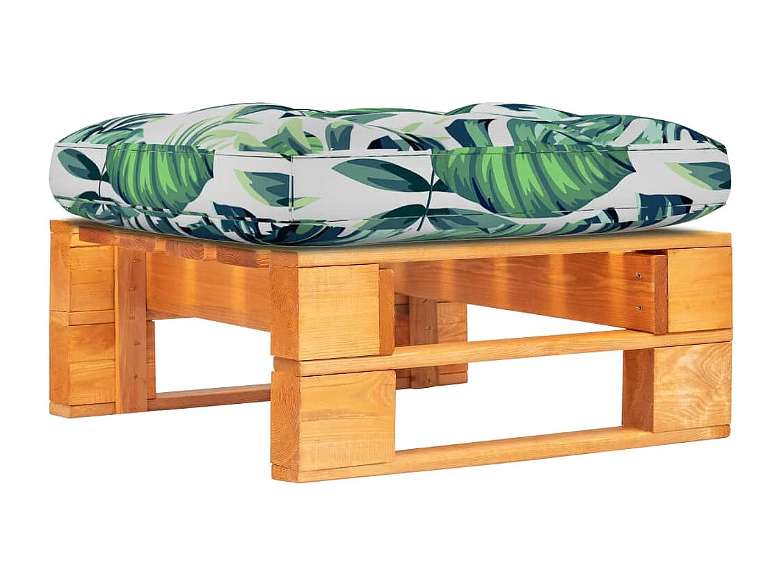 Pouf da giardino in pallet color miele, in legno di pino impregnato