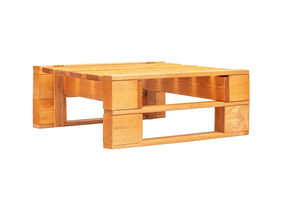 Pouf da giardino in pallet color miele, in legno di pino impregnato