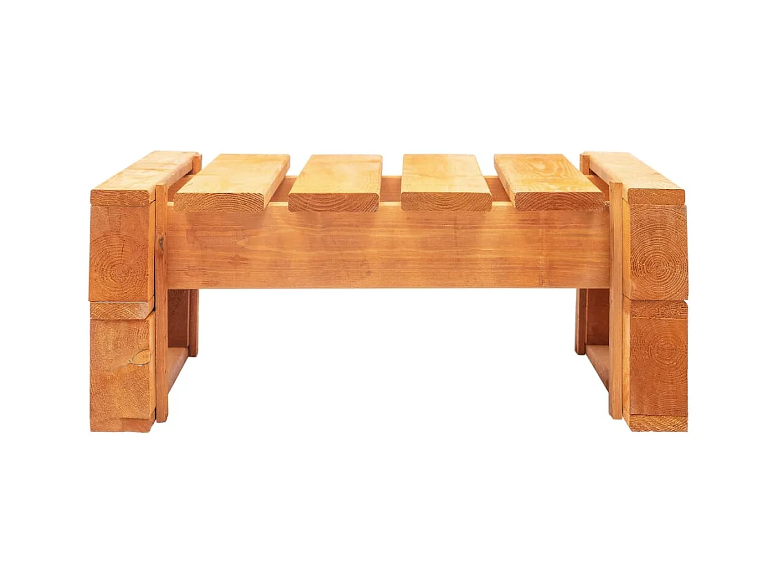 Pouf da giardino in pallet color miele, in legno di pino impregnato