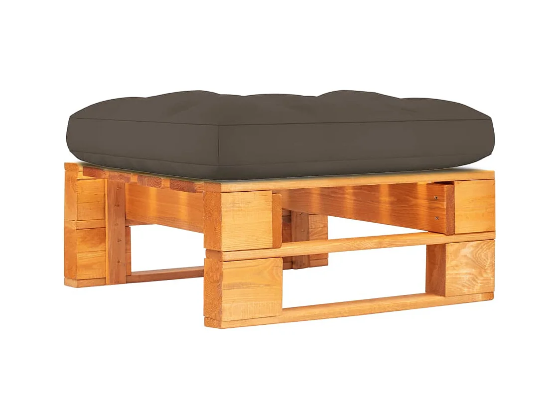 Puf de jardín de palets de color marrón miel de madera de pino impregnada