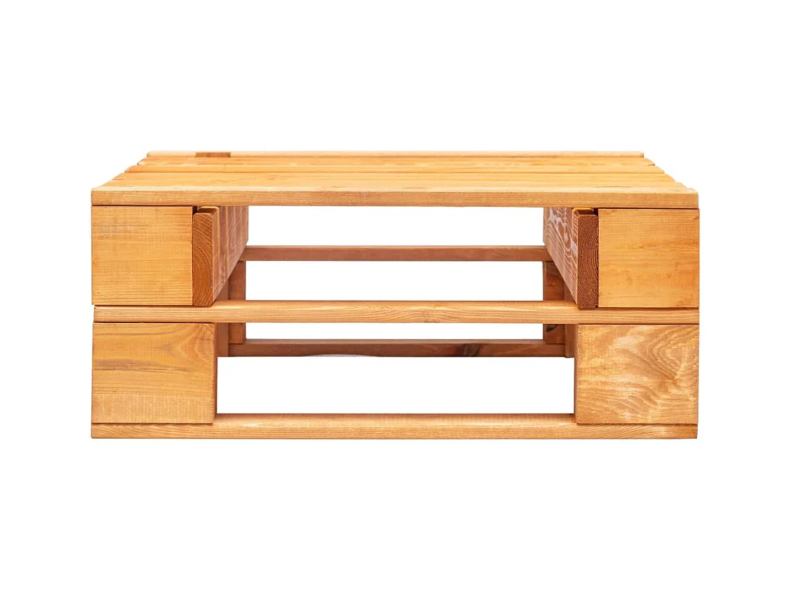 Puf de jardín de palets de color marrón miel de madera de pino impregnada