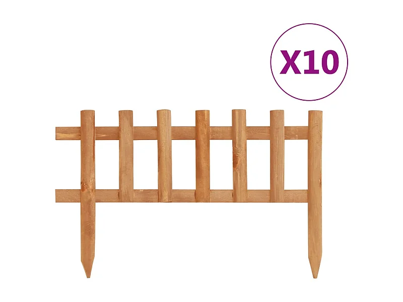 Bordure de jardin 10 pcs Bois de sapin 4,4 m