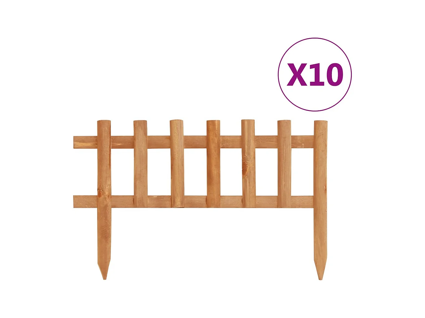Bordure de jardin 10 pcs Bois de sapin 4,4 m