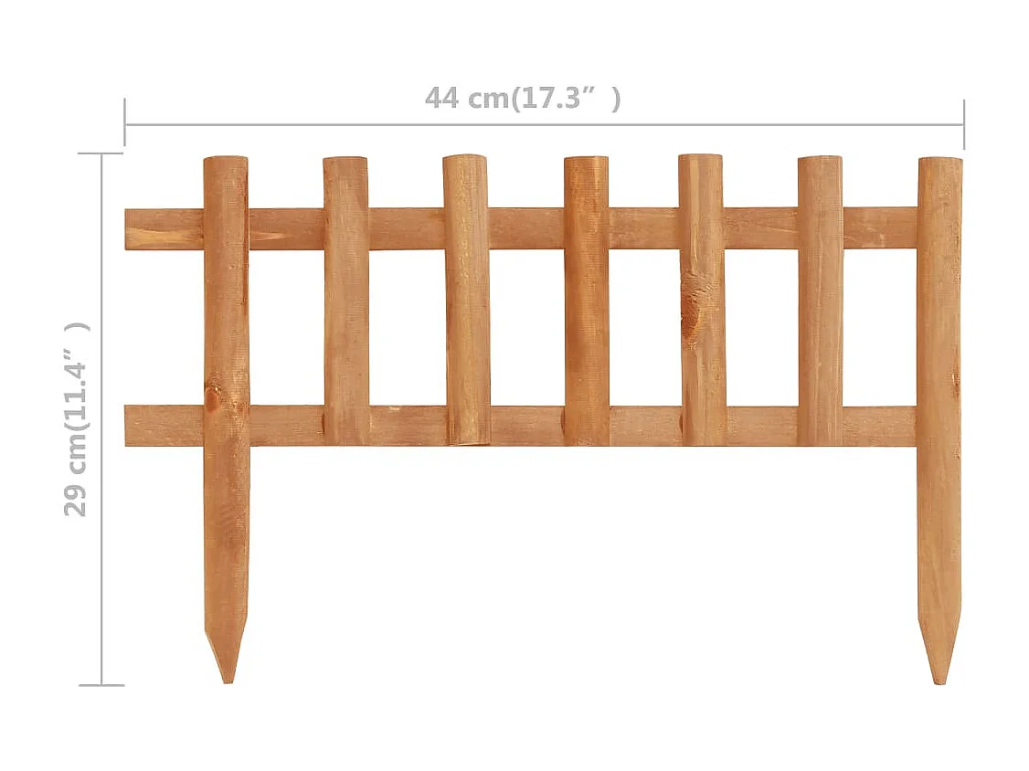 Bordure de jardin 10 pcs Bois de sapin 4,4 m