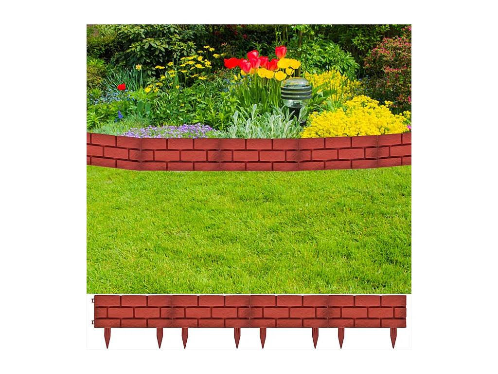 Cl?ture de jardin avec design de briques 11 pcs