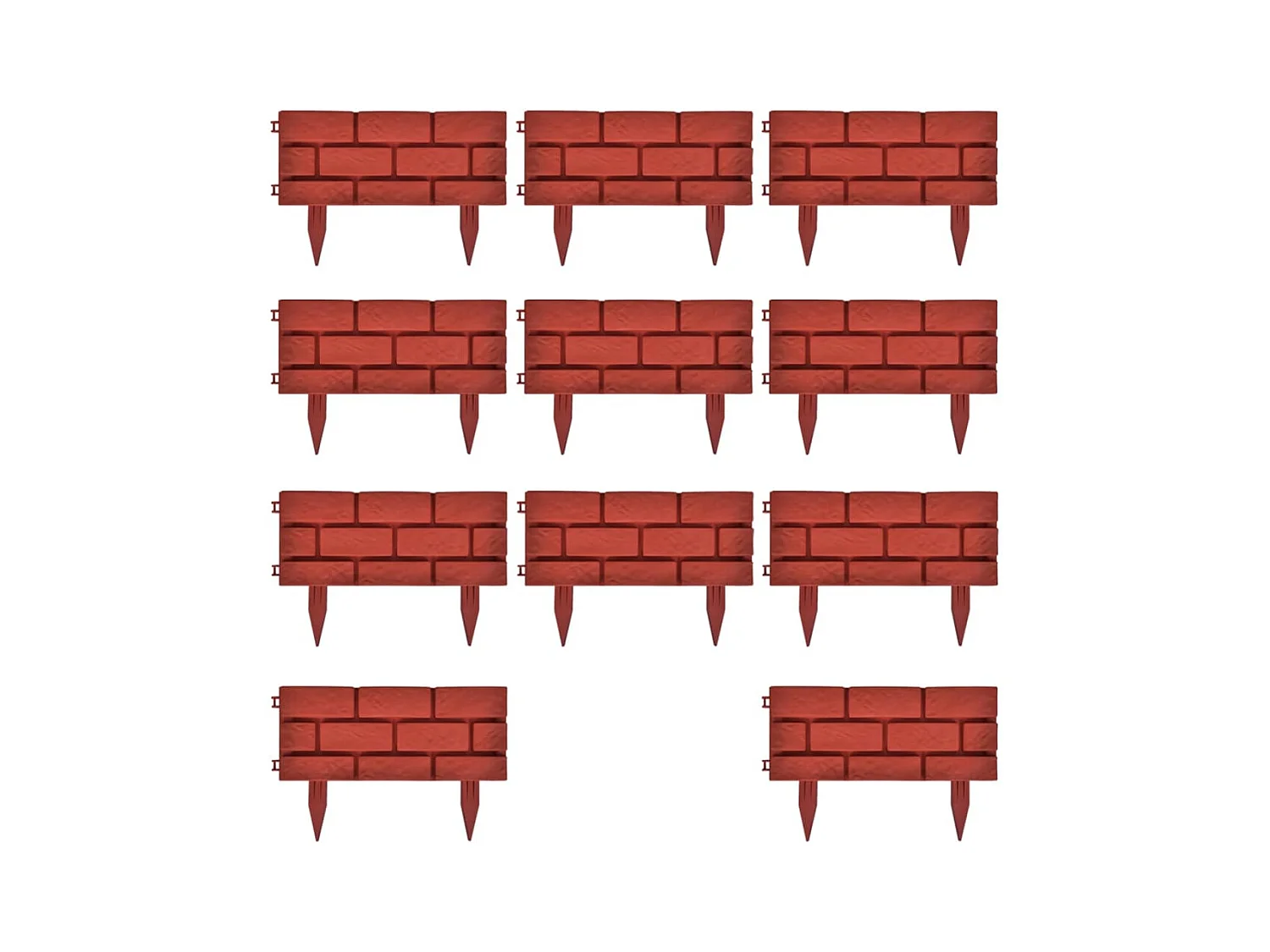 Cl?ture de jardin avec design de briques 11 pcs