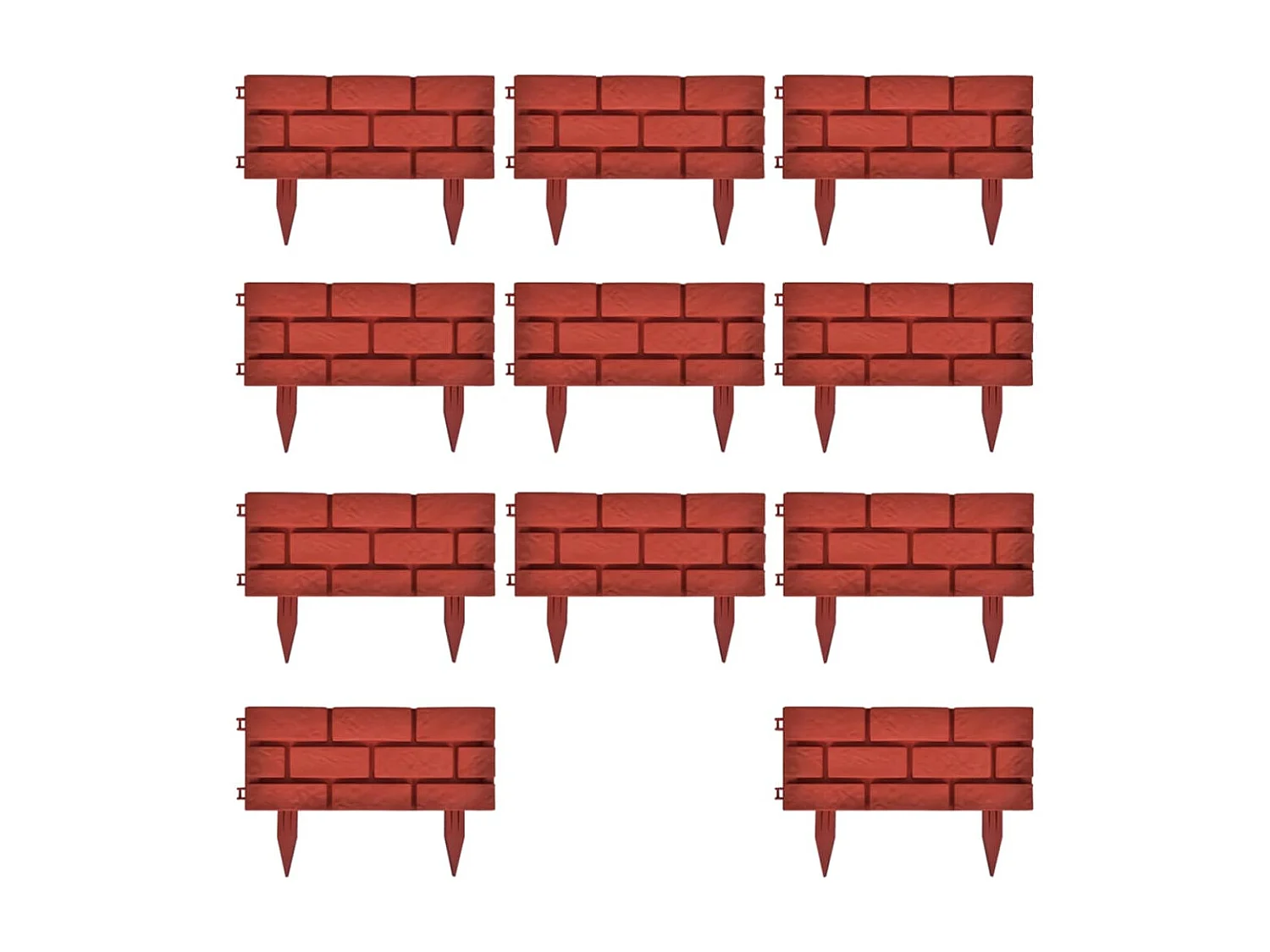 Cl?ture de jardin avec design de briques 11 pcs