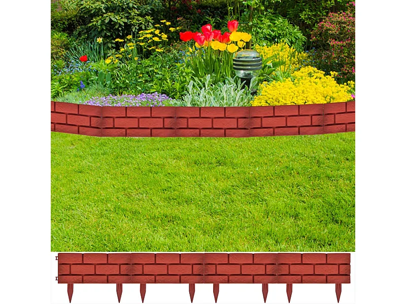 Cl?ture de jardin avec design de briques 11 pcs