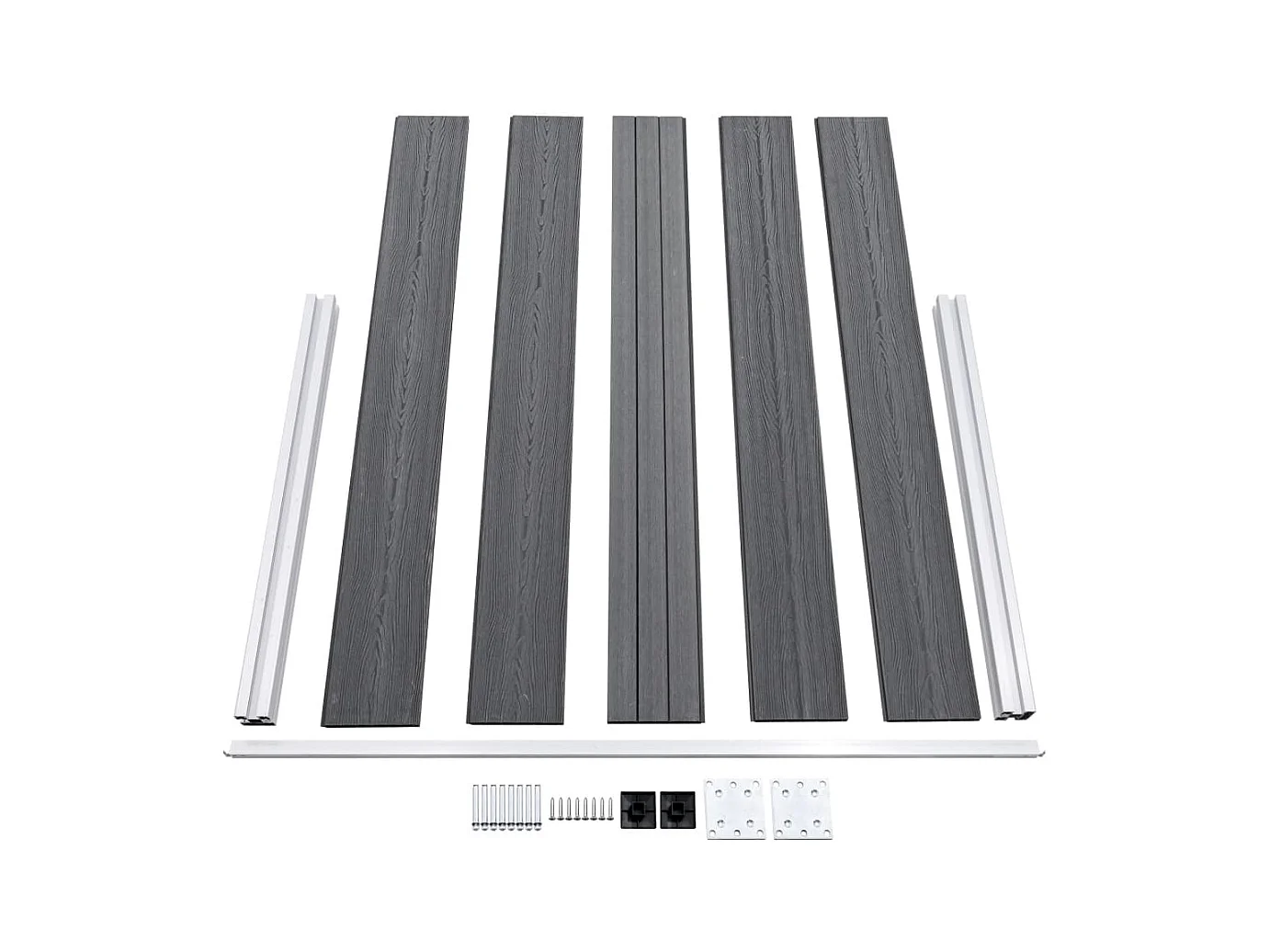 WPC Gartenzaun 872x106 cm Grau