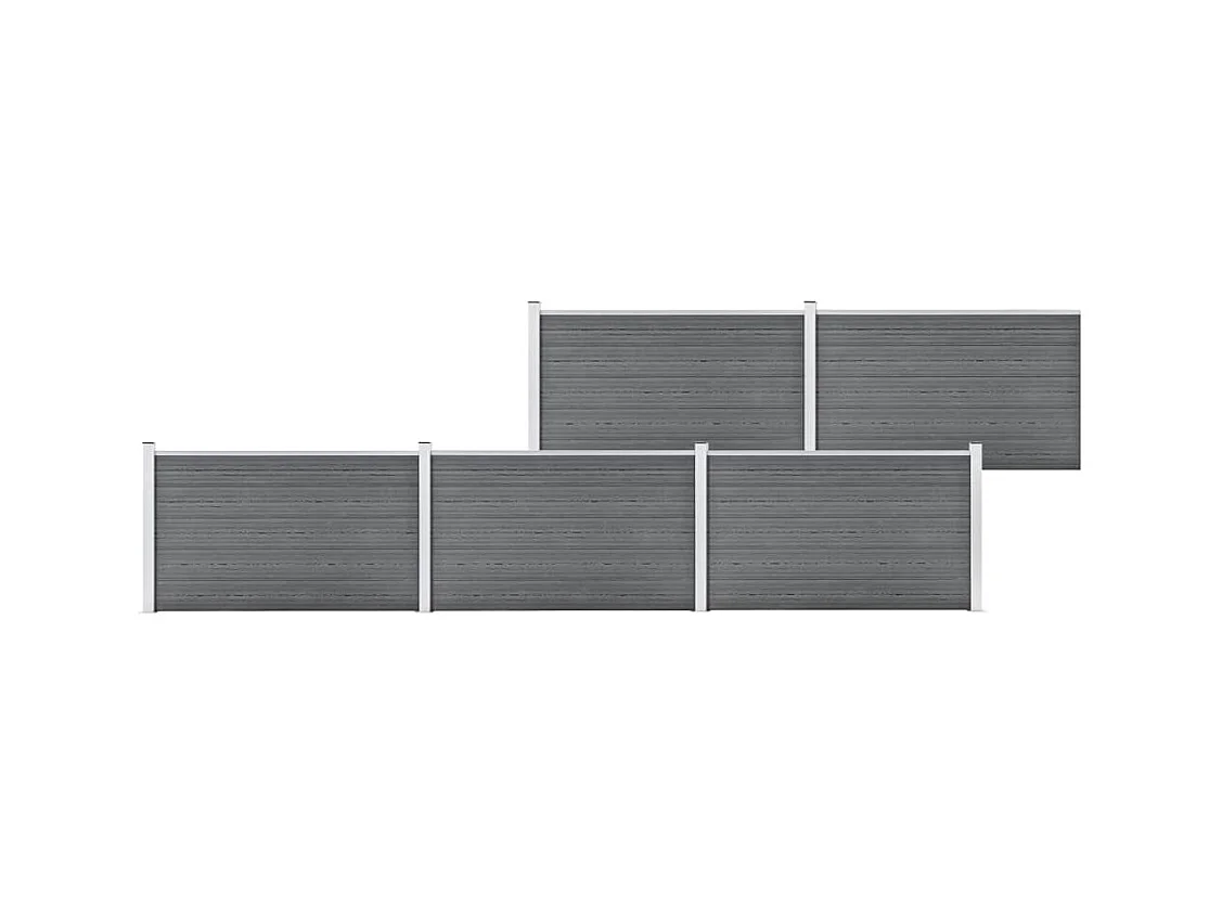 Valla de jardín WPC 872x106 cm gris