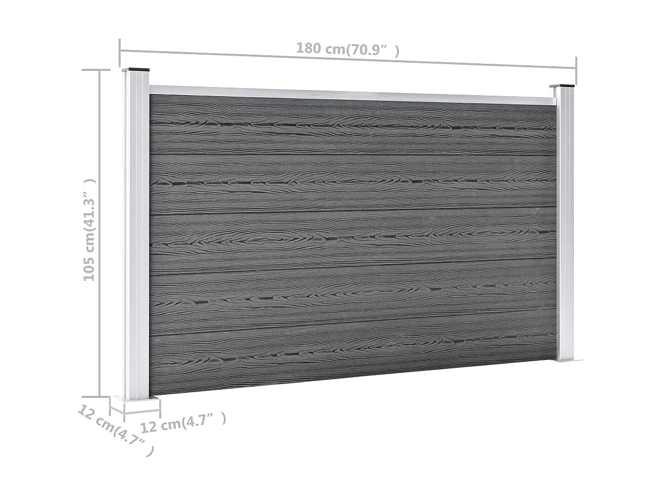 Cl?ture de jardin WPC 872x106 cm Gris