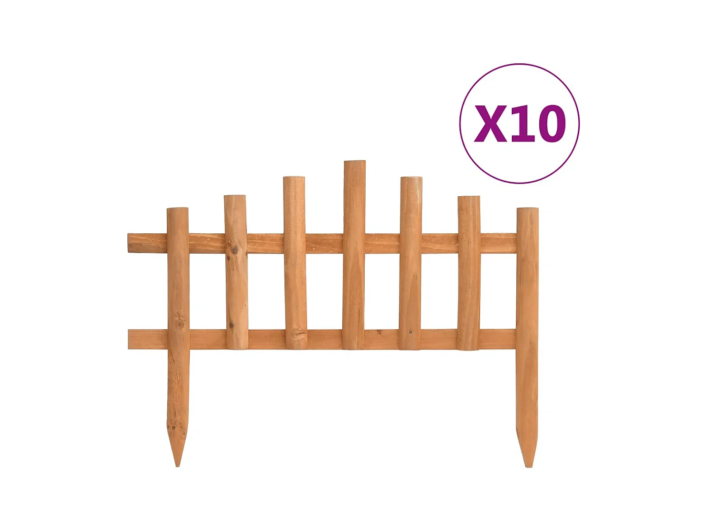 Bordure de jardin 10 pcs Bois de sapin 4,4 m