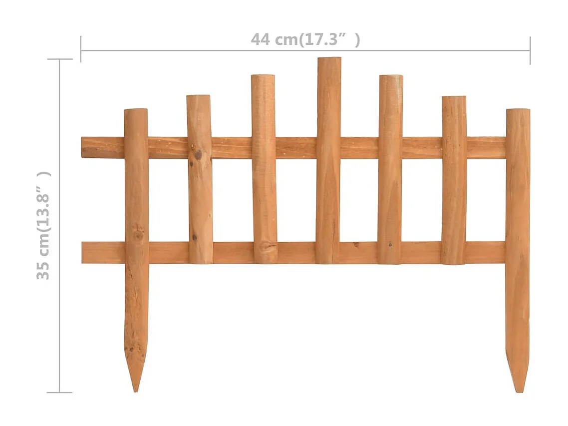 Bordure de jardin 10 pcs Bois de sapin 4,4 m