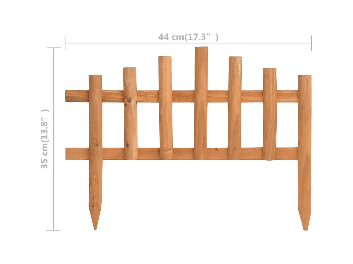 Bordure de jardin 10 pcs Bois de sapin 4,4 m