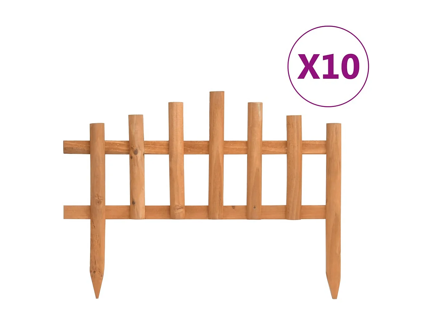 Bordure de jardin 10 pcs Bois de sapin 4,4 m