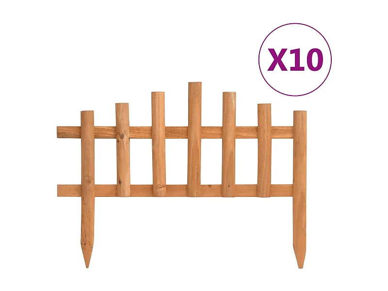 Bordure de jardin 10 pcs Bois de sapin 4,4 m