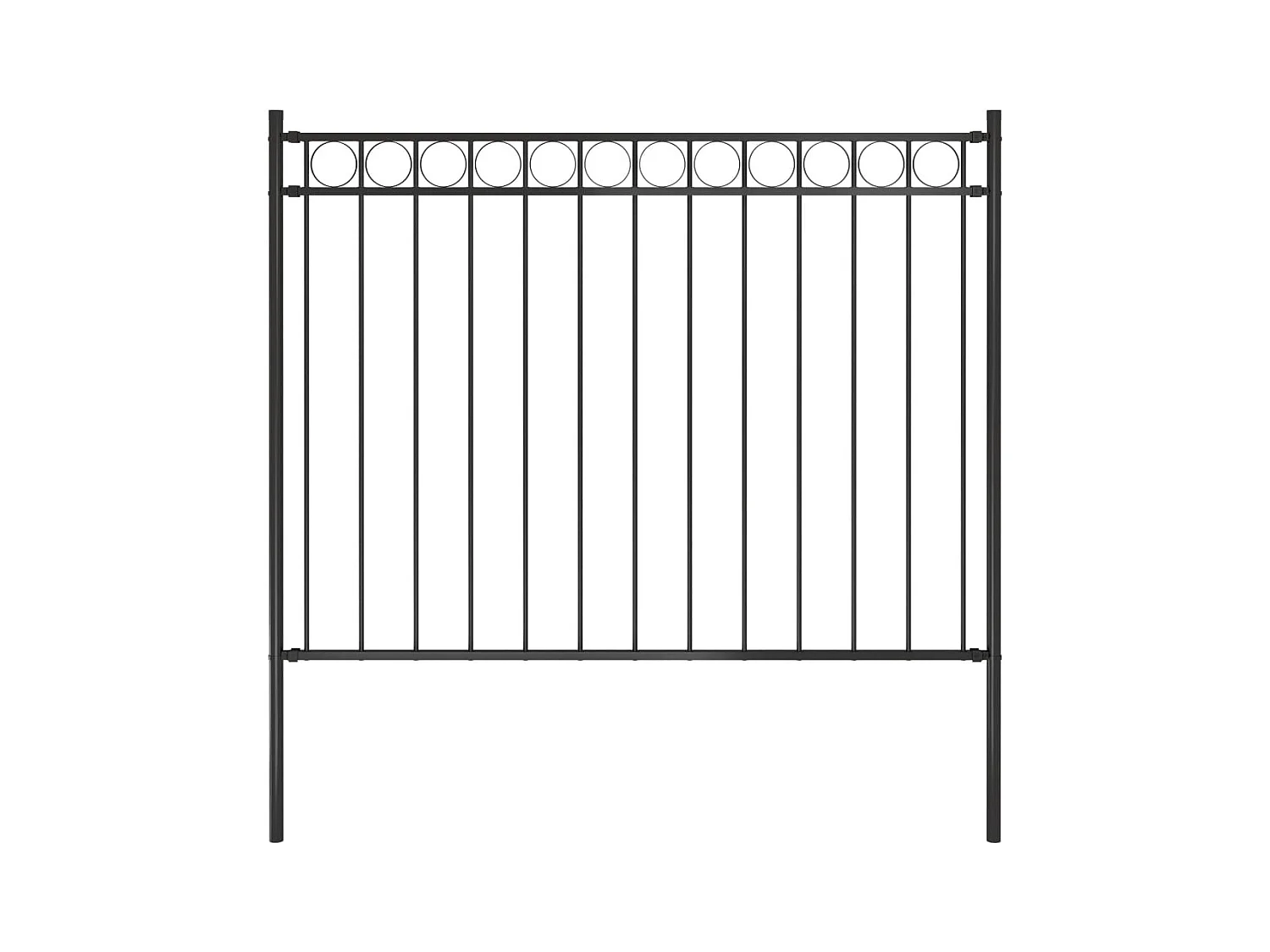 Cl?ture de jardin Acier 1,7x1 m Noir