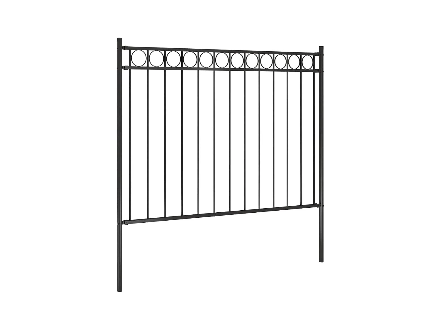 Cl?ture de jardin Acier 1,7x1 m Noir