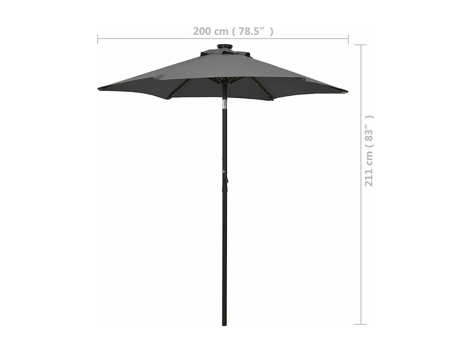 Parasol de jardin avec lumières LED anthracite aluminium