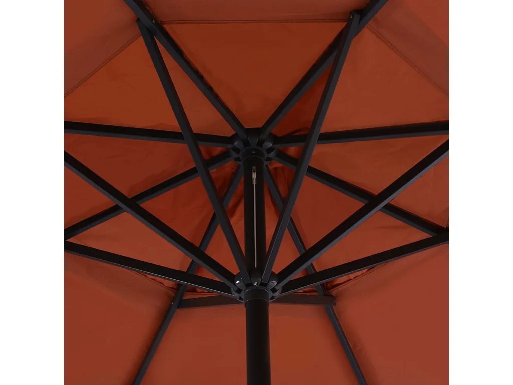 Parasol de jardin avec base portable terre cuite