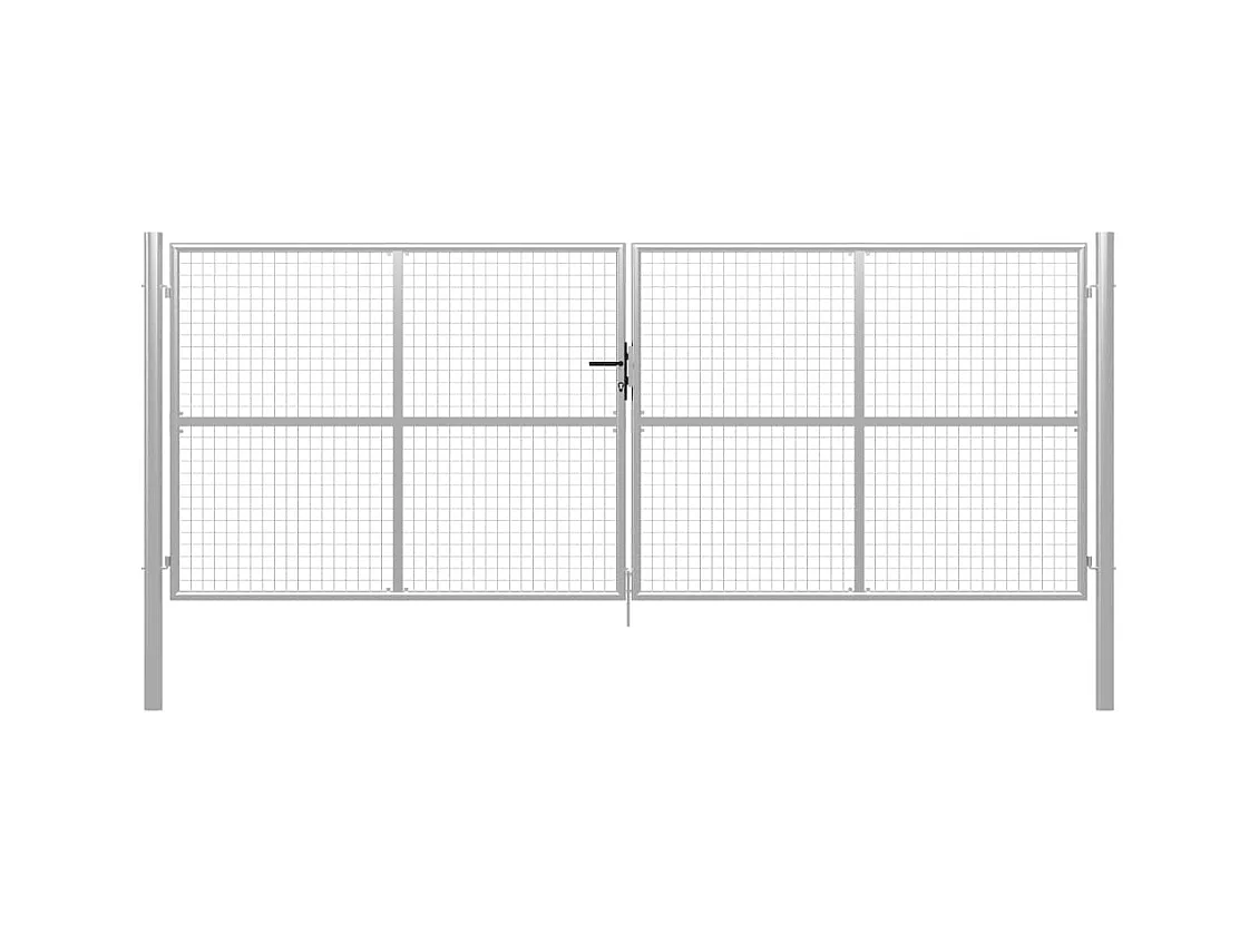 Porte de jardin Acier galvanisé 415x200 cm Argenté