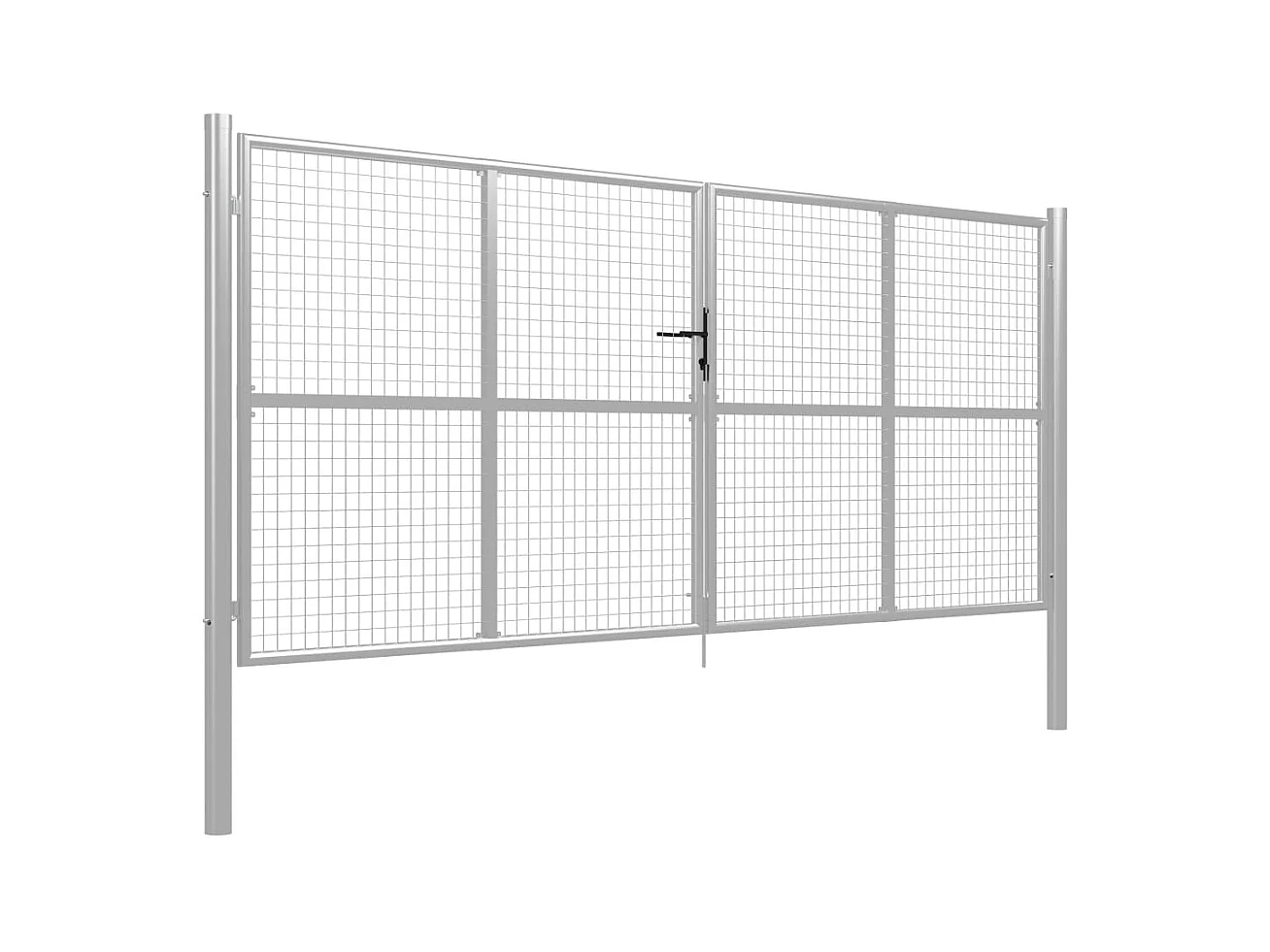 Porte de jardin Acier galvanisé 415x200 cm Argenté