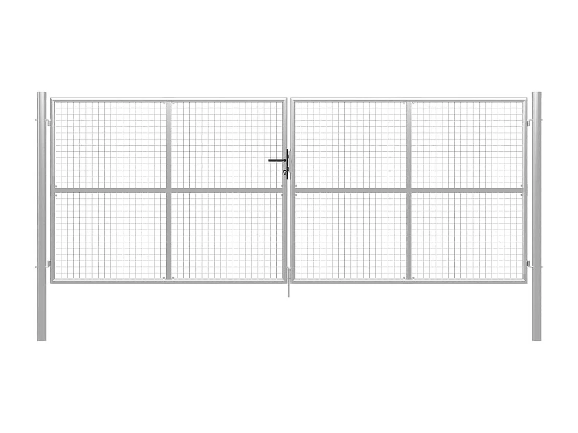 Porte de jardin Acier galvanisé 415x200 cm Argenté