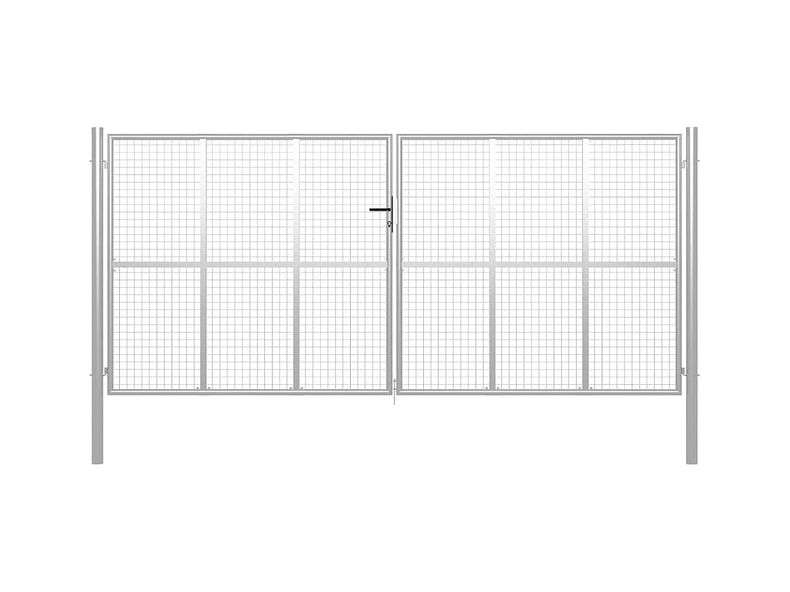 Porte de jardin Acier galvanisé 415x250 cm Argenté