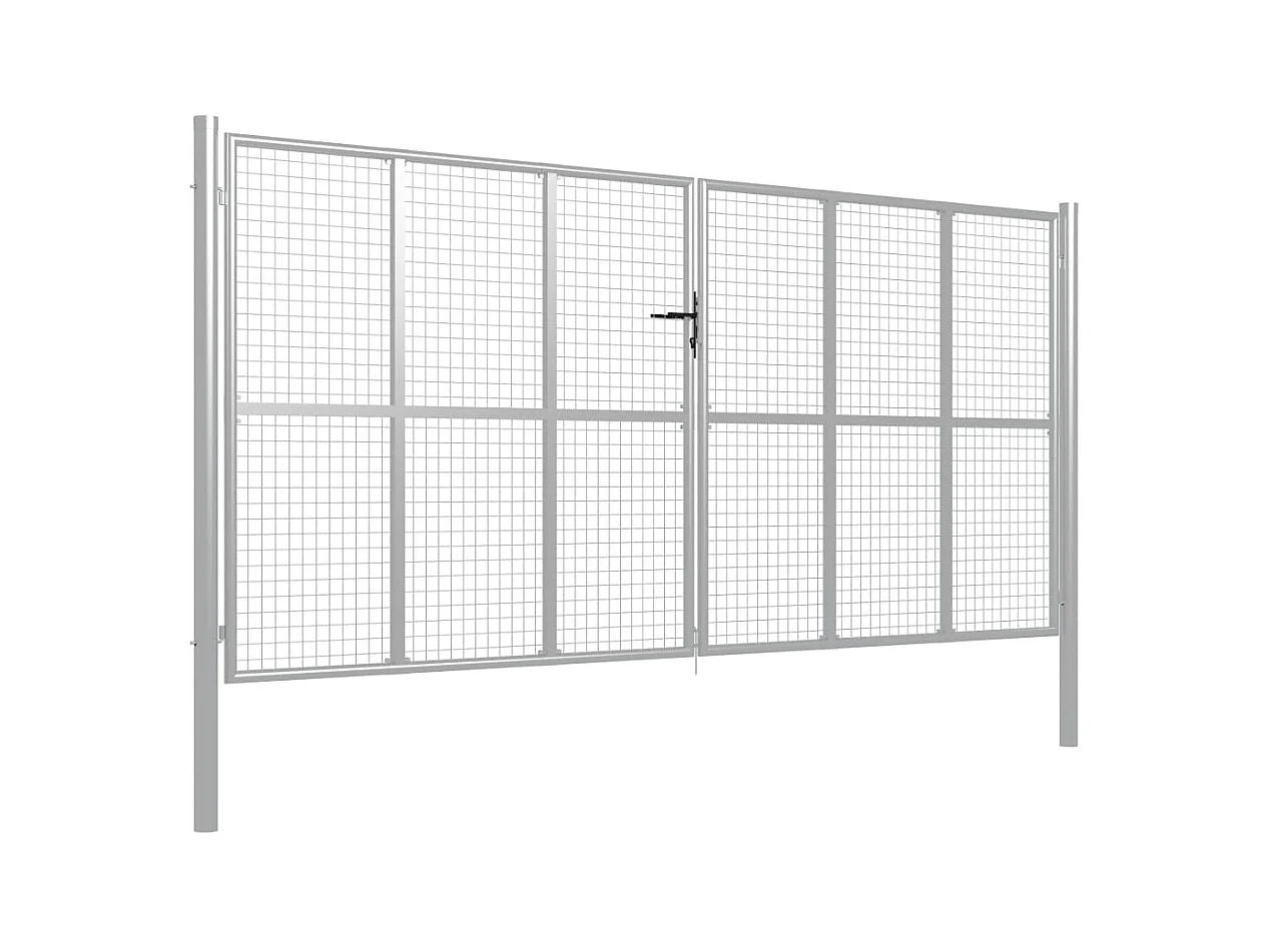 Porte de jardin Acier galvanisé 415x250 cm Argenté