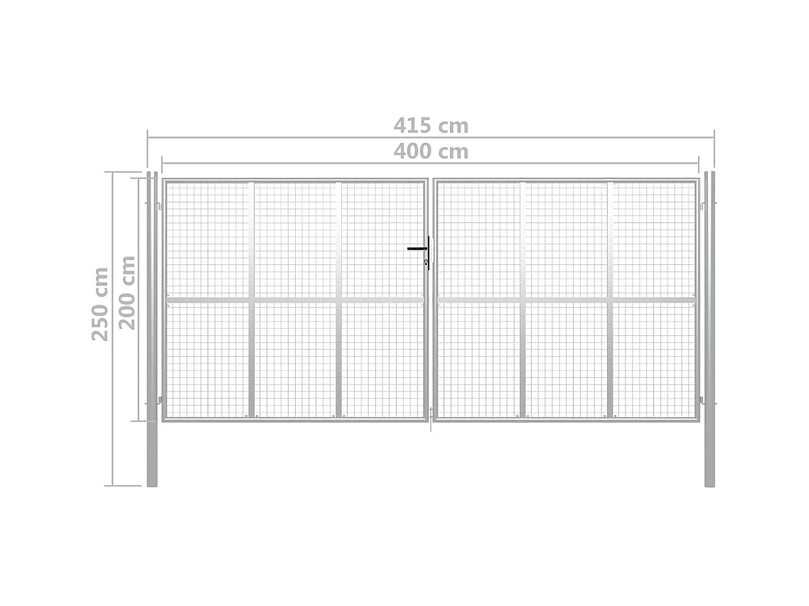 Porte de jardin Acier galvanisé 415x250 cm Argenté