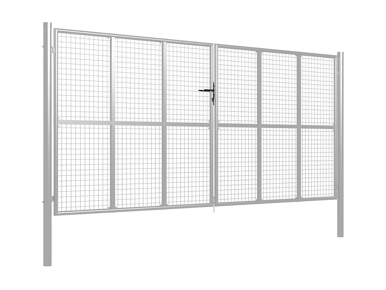 Porte de jardin Acier galvanisé 415x250 cm Argenté